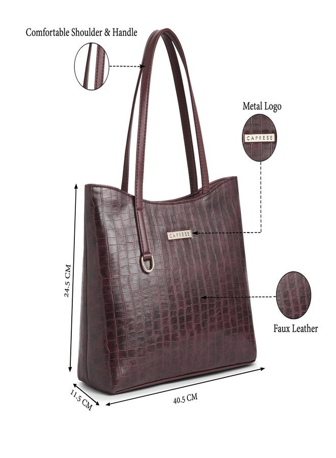 كابريس حقيبة كابريس تيسا متوسطة الحجم للنساء | تصميم أنيق ومتين ومتعدد الجيوب للعمل والسفر والتسوق | سعة كبيرة، أحزمة مريحة، مثالية للأجهزة اللوحية والأغراض الأساسية (لون أحمر كرزي) - Image 3